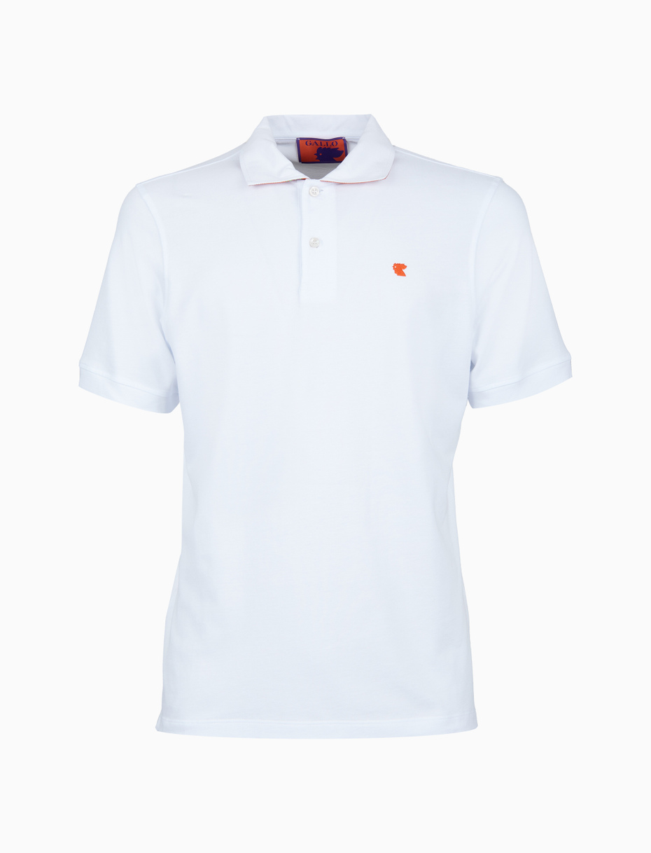 Polo uomo cotone tinta unita con sottocollo padel bianco - Gallo 1927 - Official Online Shop