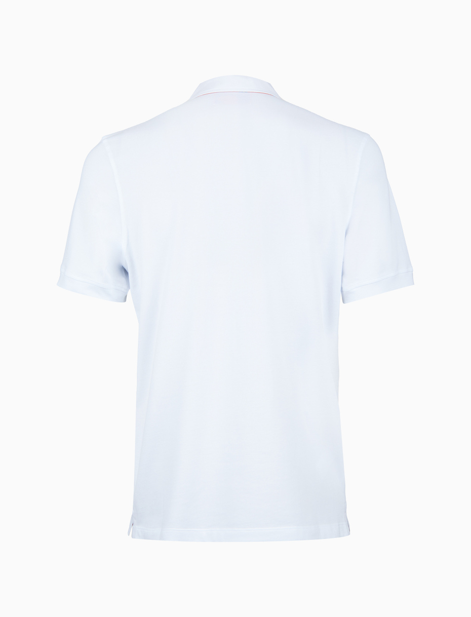 Polo uomo cotone tinta unita con sottocollo padel bianco - Gallo 1927 - Official Online Shop
