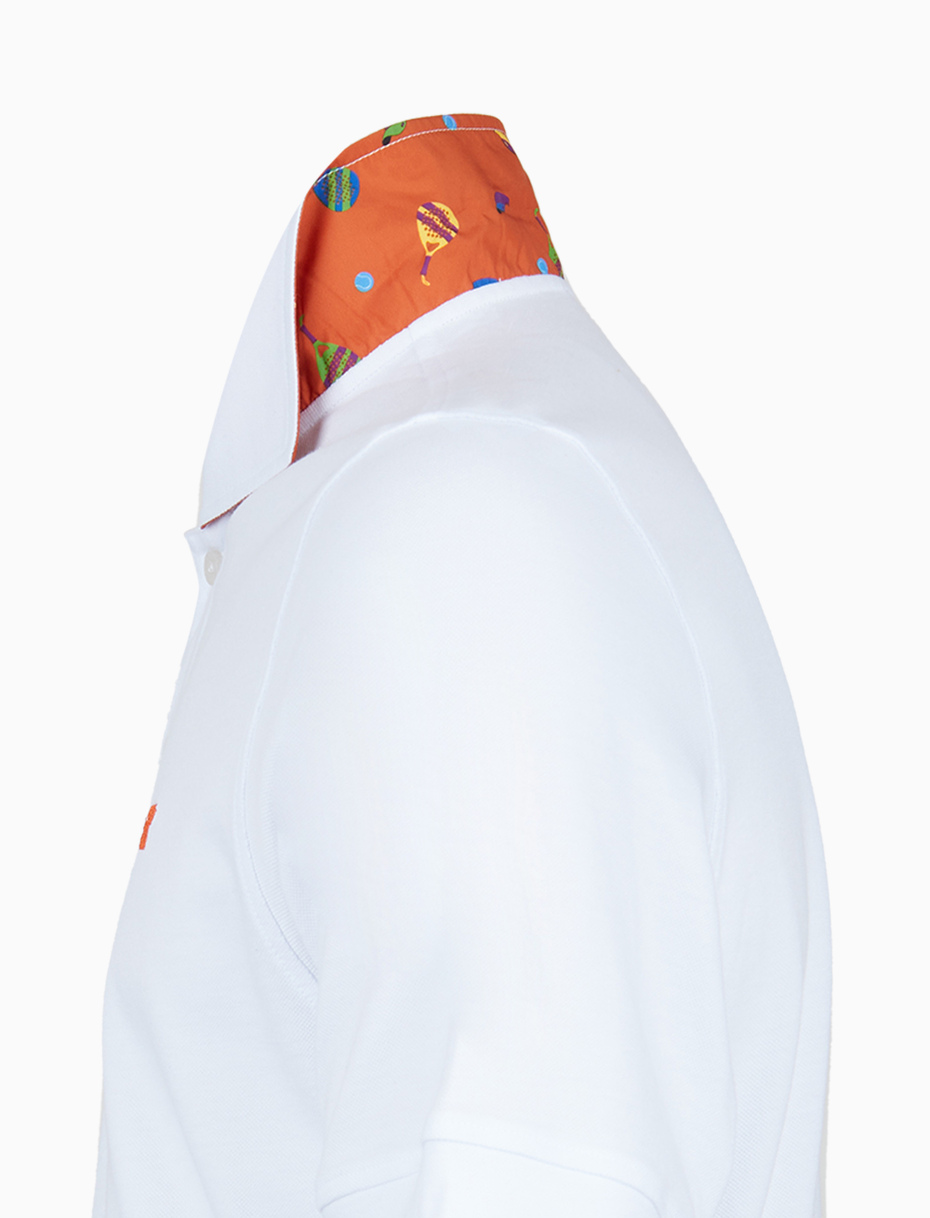 Polo uomo cotone tinta unita con sottocollo padel bianco - Gallo 1927 - Official Online Shop