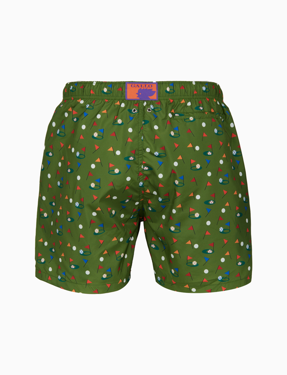 Men's green swimming shorts with golf motif - Gallo 1927 - Official Online Shop