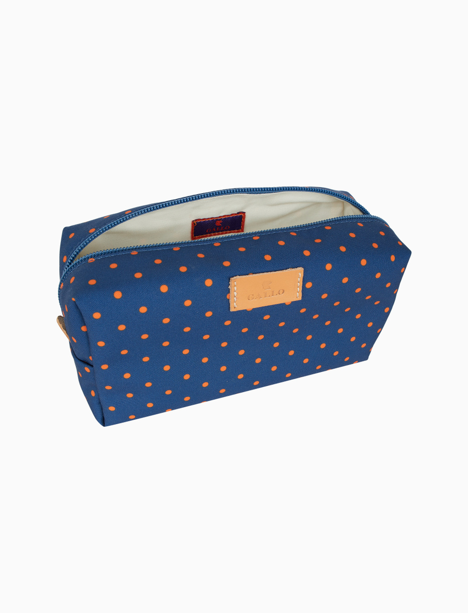 Unisex blue bowler pouch bag with polka dot pattern - Gallo 1927 - Official Online Shop