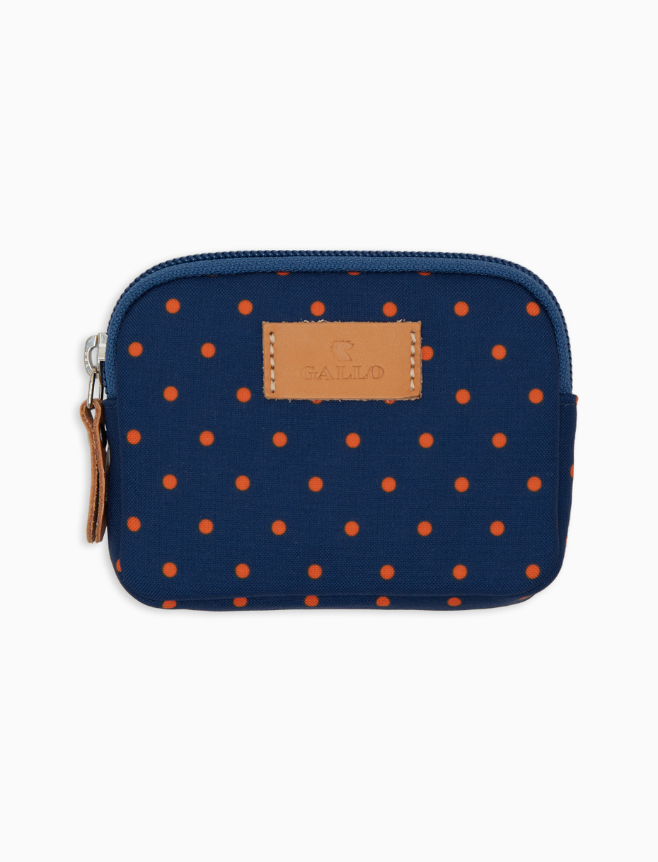 Small blue unisex pouch with polka dot pattern - Gallo 1927 - Official Online Shop