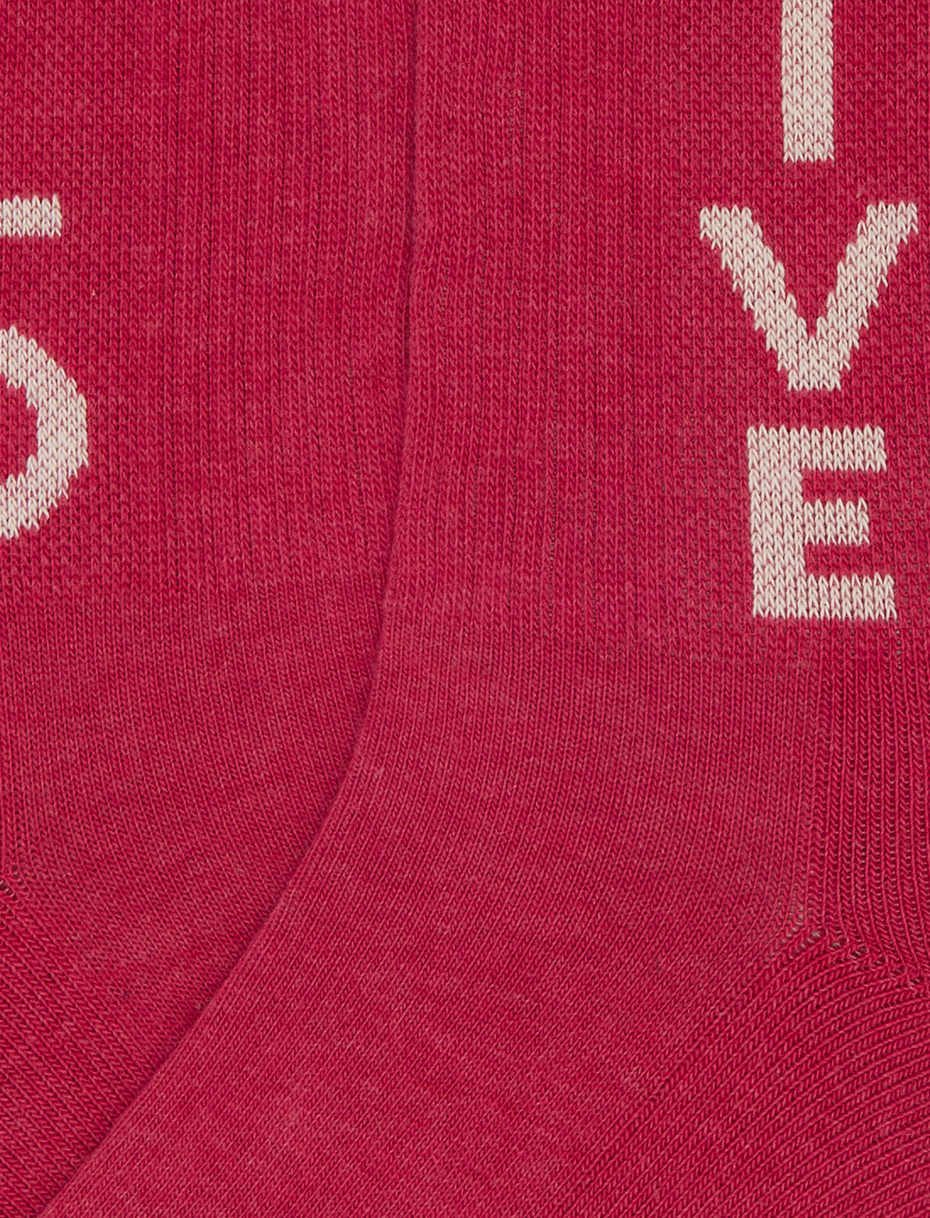 Unisex short fuchsia cotton terry cloth socks with Gallo active writing - Gallo 1927 - Official Online Shop