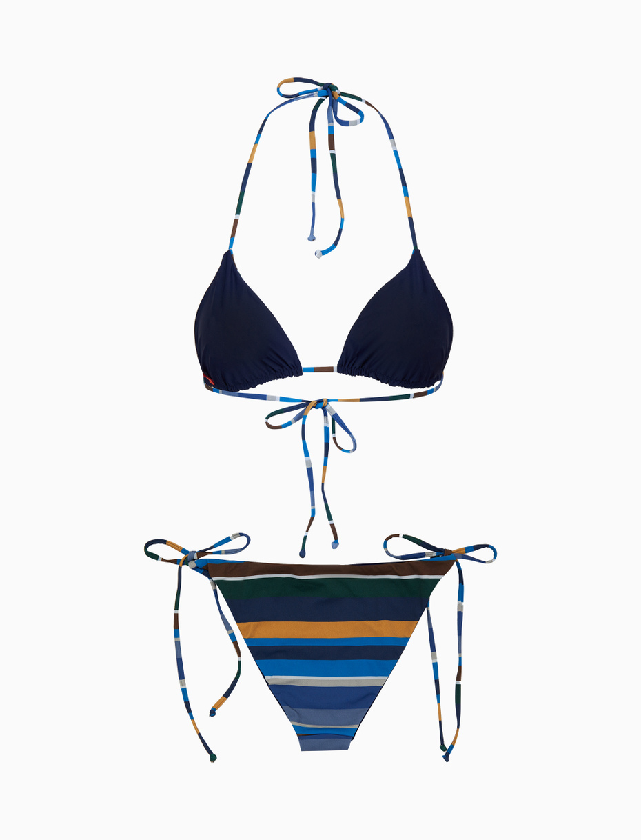 Bikini triangolo donna righe multicolor blu - Gallo 1927 - Official Online Shop