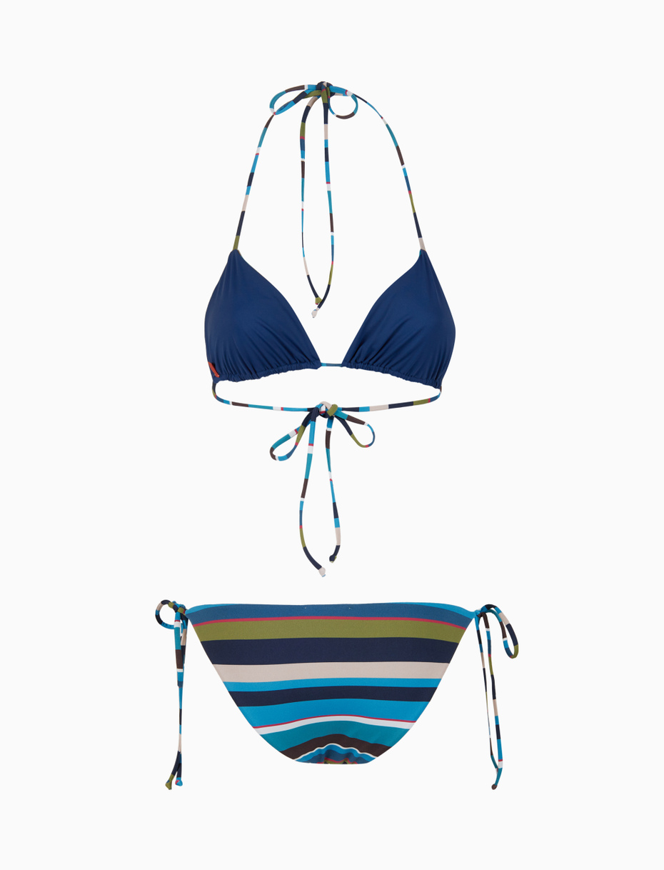 Bikini triangolo donna righe multicolor blu - Gallo 1927 - Official Online Shop