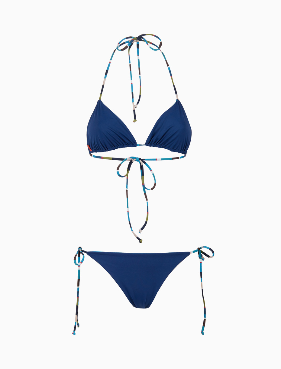 Bikini triangolo donna righe multicolor blu - Gallo 1927 - Official Online Shop