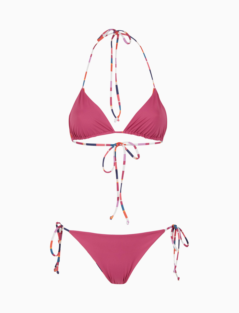 Bikini triangolo donna righe multicolor bianco - Gallo 1927 - Official Online Shop