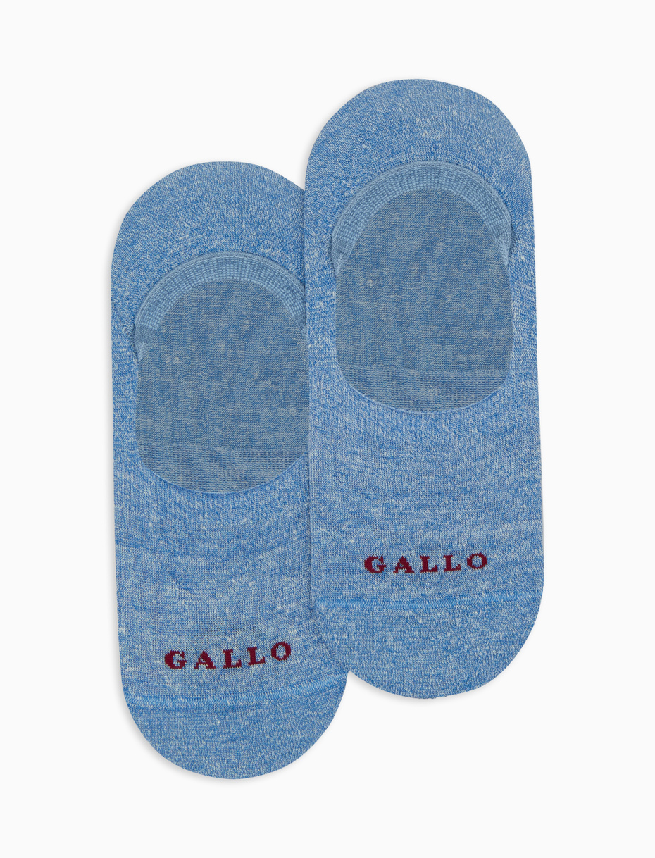 Unisex plain light blue linen and slub cotton invisible socks - Gallo 1927 - Official Online Shop