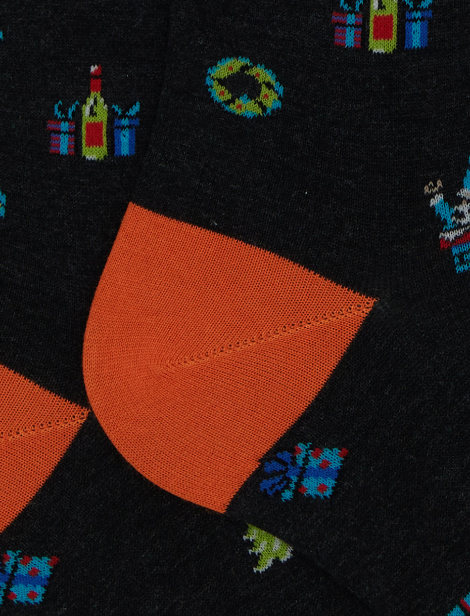 Calze lunghe uomo cotone grigio fantasia mix natalizio - Gallo 1927 - Official Online Shop