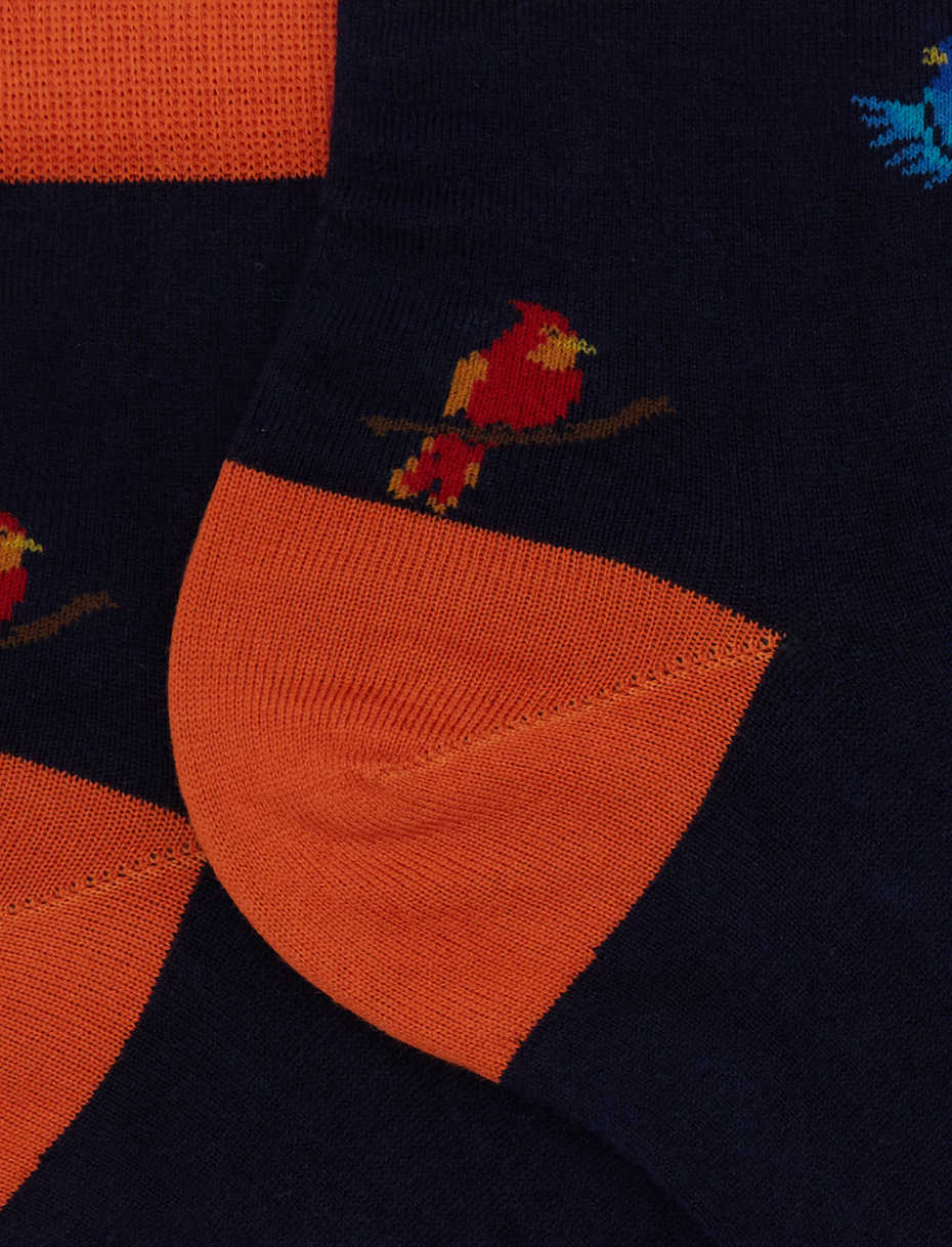 Calze cortissime donna cotone blu fantasia picchio - Gallo 1927 - Official Online Shop