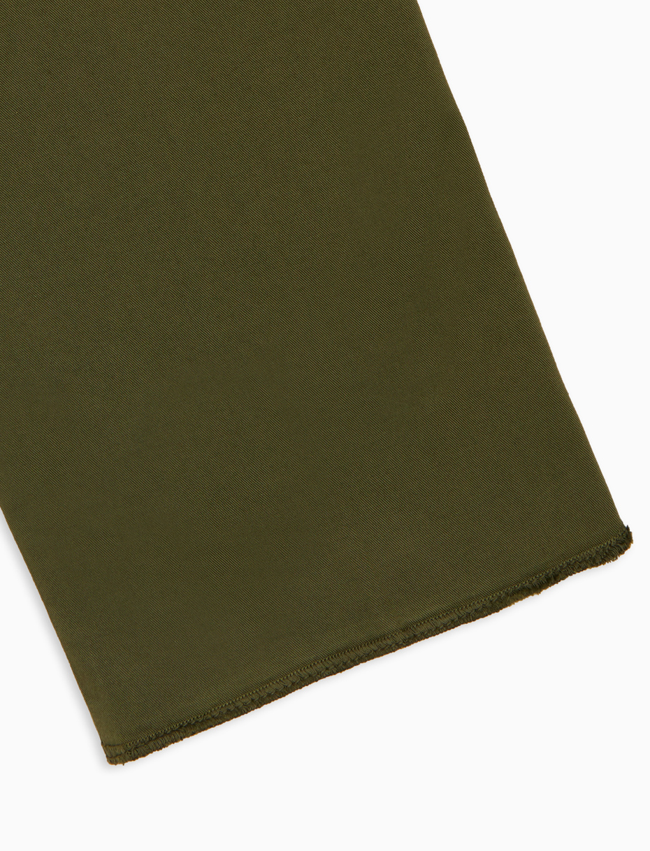 Men's plain green cotton long pants - Gallo 1927 - Official Online Shop