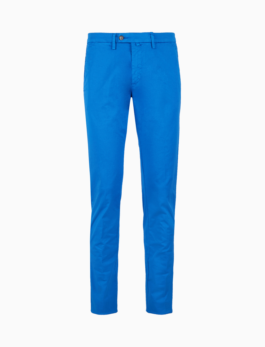 Men's plain light blue cotton long pants - Gallo 1927 - Official Online Shop