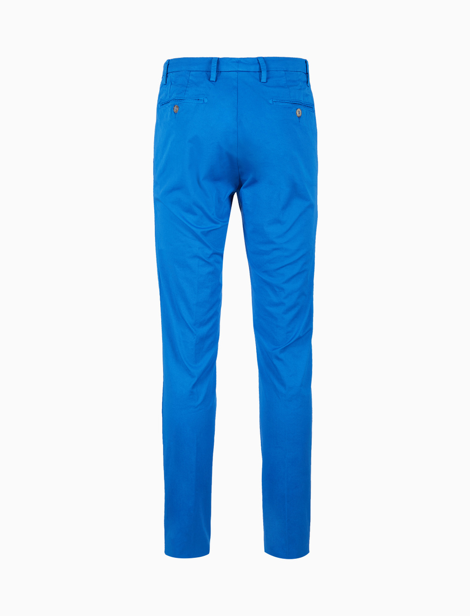Men's plain light blue cotton long pants - Gallo 1927 - Official Online Shop