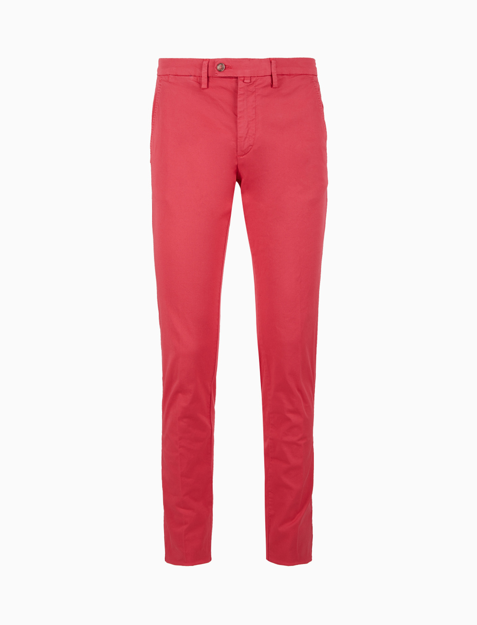 Pantalone lungo uomo in cotone rosso tinta unita - Gallo 1927 - Official Online Shop