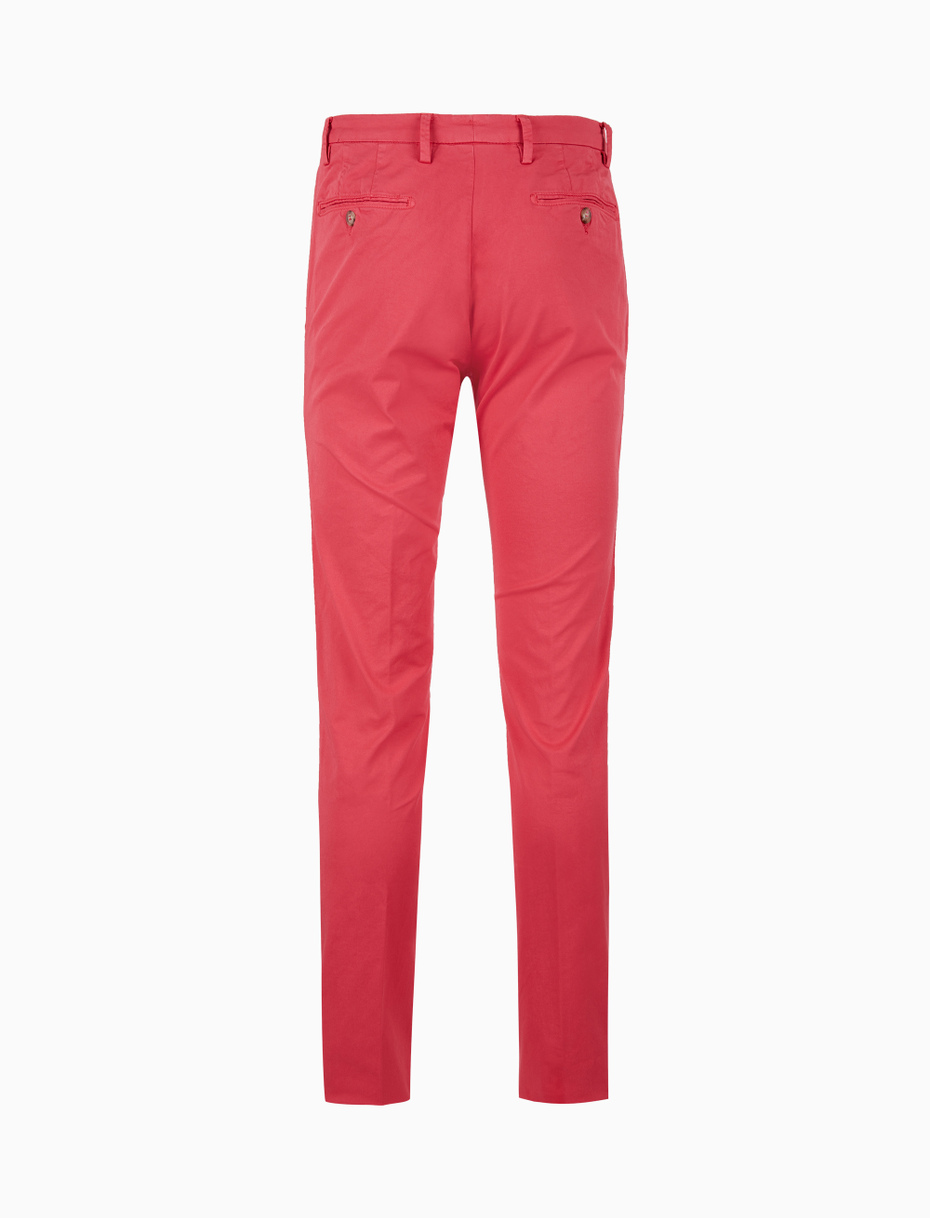 Men's plain red cotton long pants - Gallo 1927 - Official Online Shop