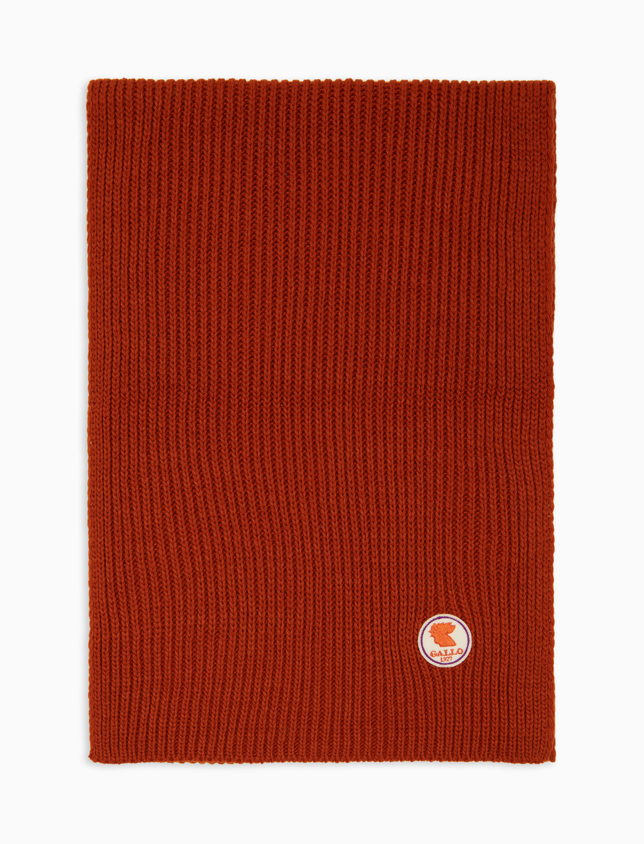 Sciarpa unisex arancio a coste tinta unita - Gallo 1927 - Official Online Shop