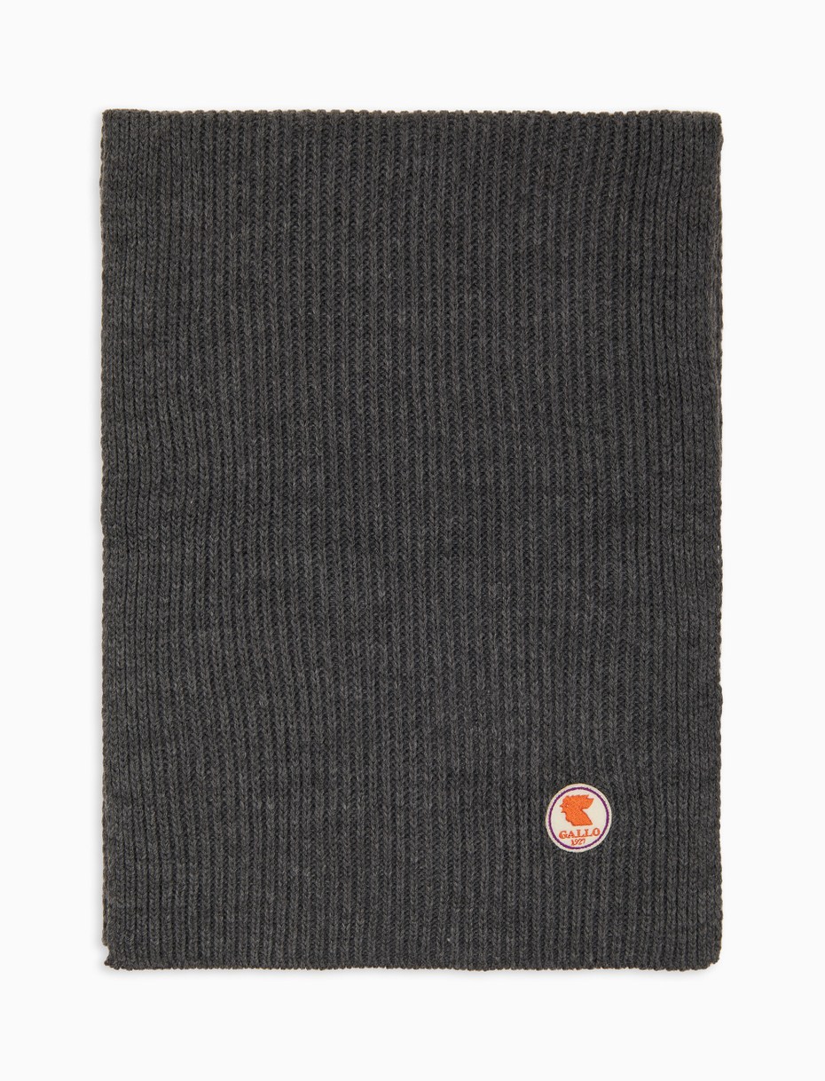 Unisex plain grey ribbed scarf - Gallo 1927 - Official Online Shop