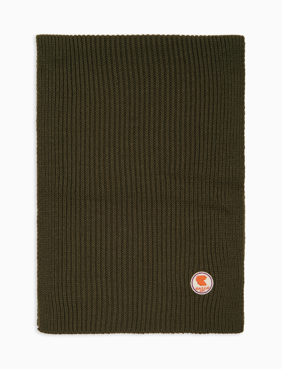 Unisex plain green ribbed scarf - Gallo 1927 - Official Online Shop