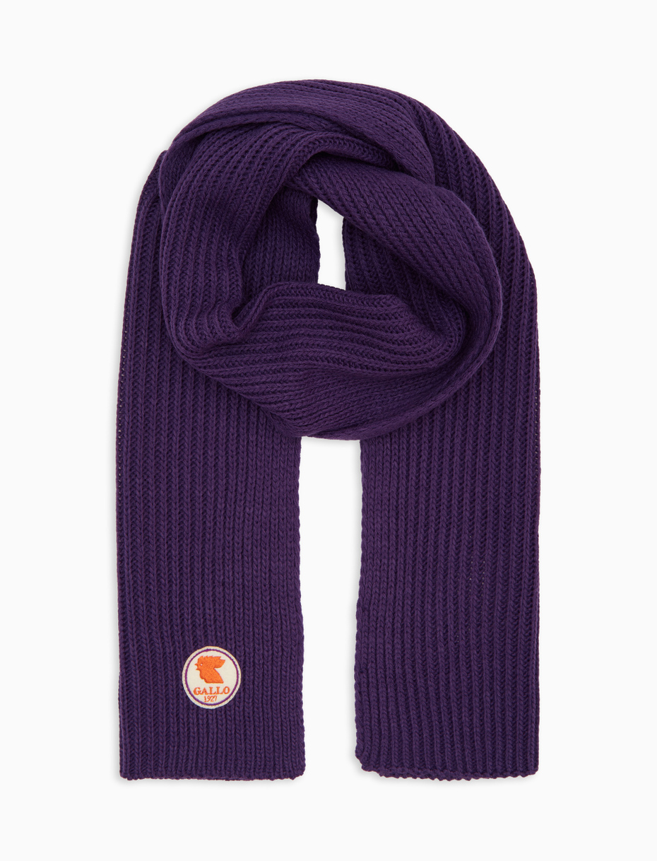 Unisex plain purple ribbed scarf - Gallo 1927 - Official Online Shop