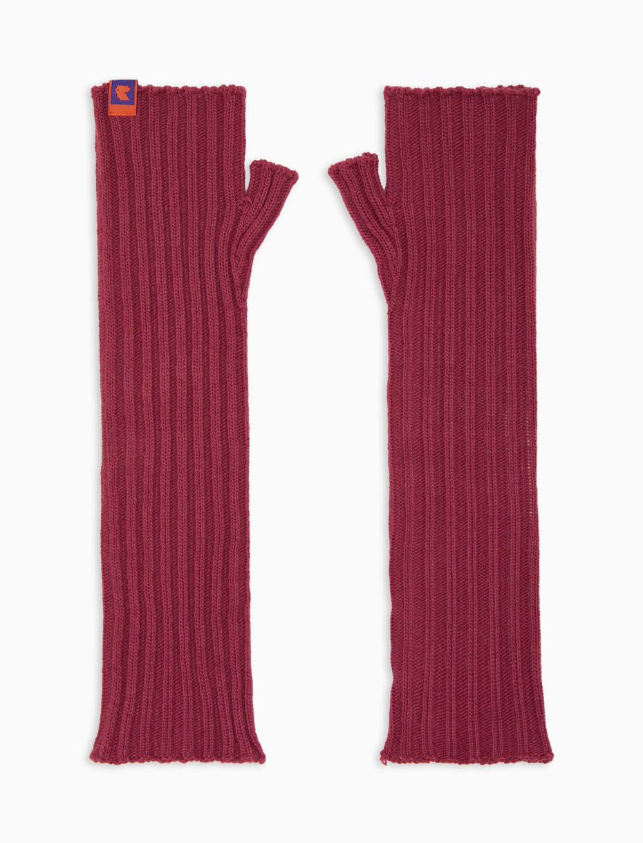 Guanto lungo senza dita donna fucsia a coste tinta unita - Gallo 1927 - Official Online Shop