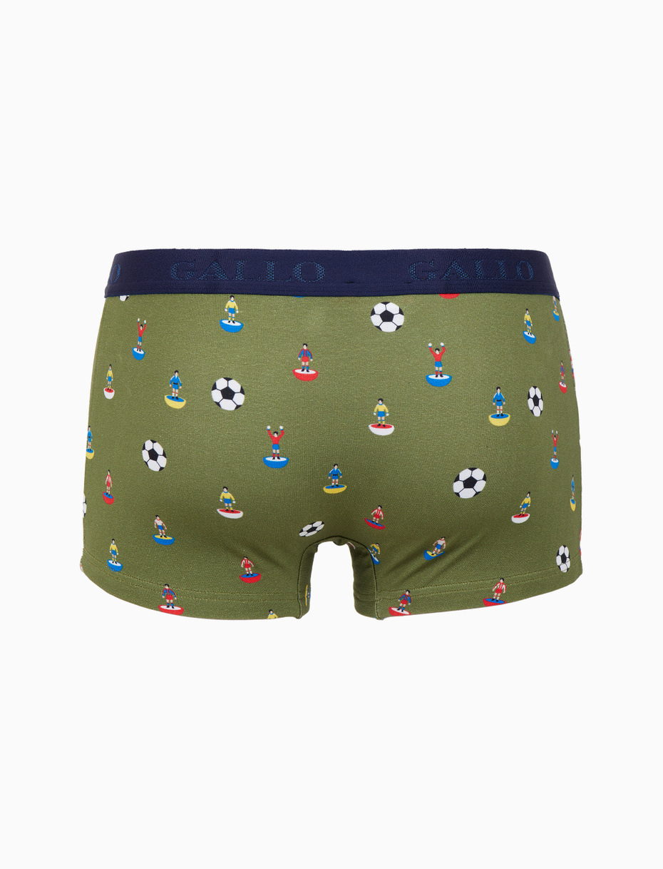 Boxer intimo uomo cotone verde fantasia gioco calcio - Gallo 1927 - Official Online Shop