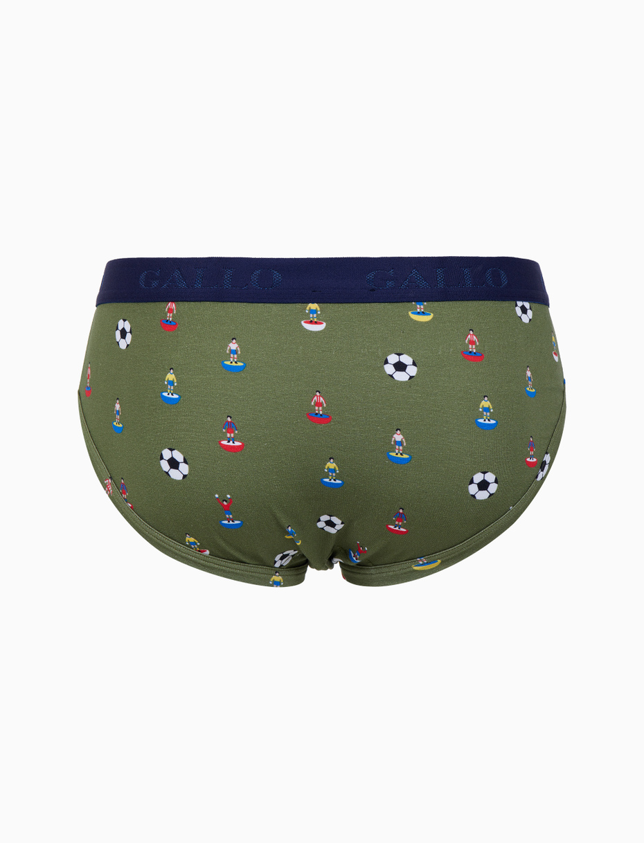 Slip intimo uomo cotone verde fantasia gioco calcio - Gallo 1927 - Official Online Shop