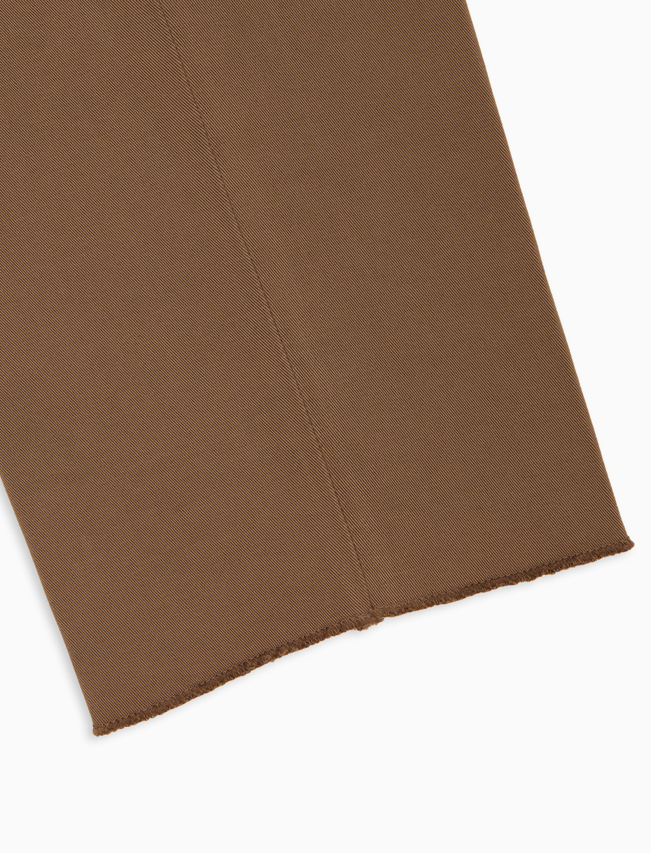 Men's long plain brown cotton trousers - Gallo 1927 - Official Online Shop