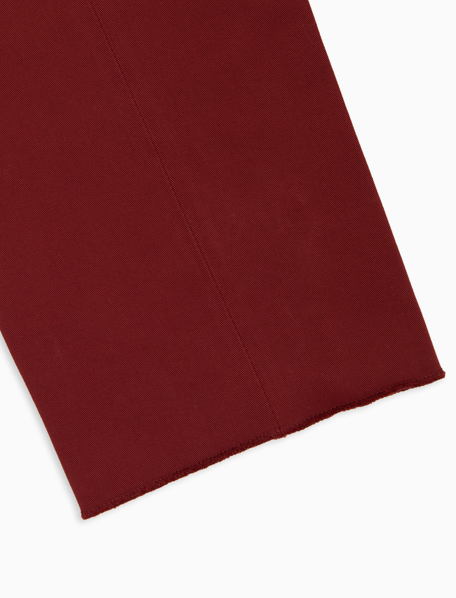 Men's long plain burgundy cotton trousers - Gallo 1927 - Official Online Shop