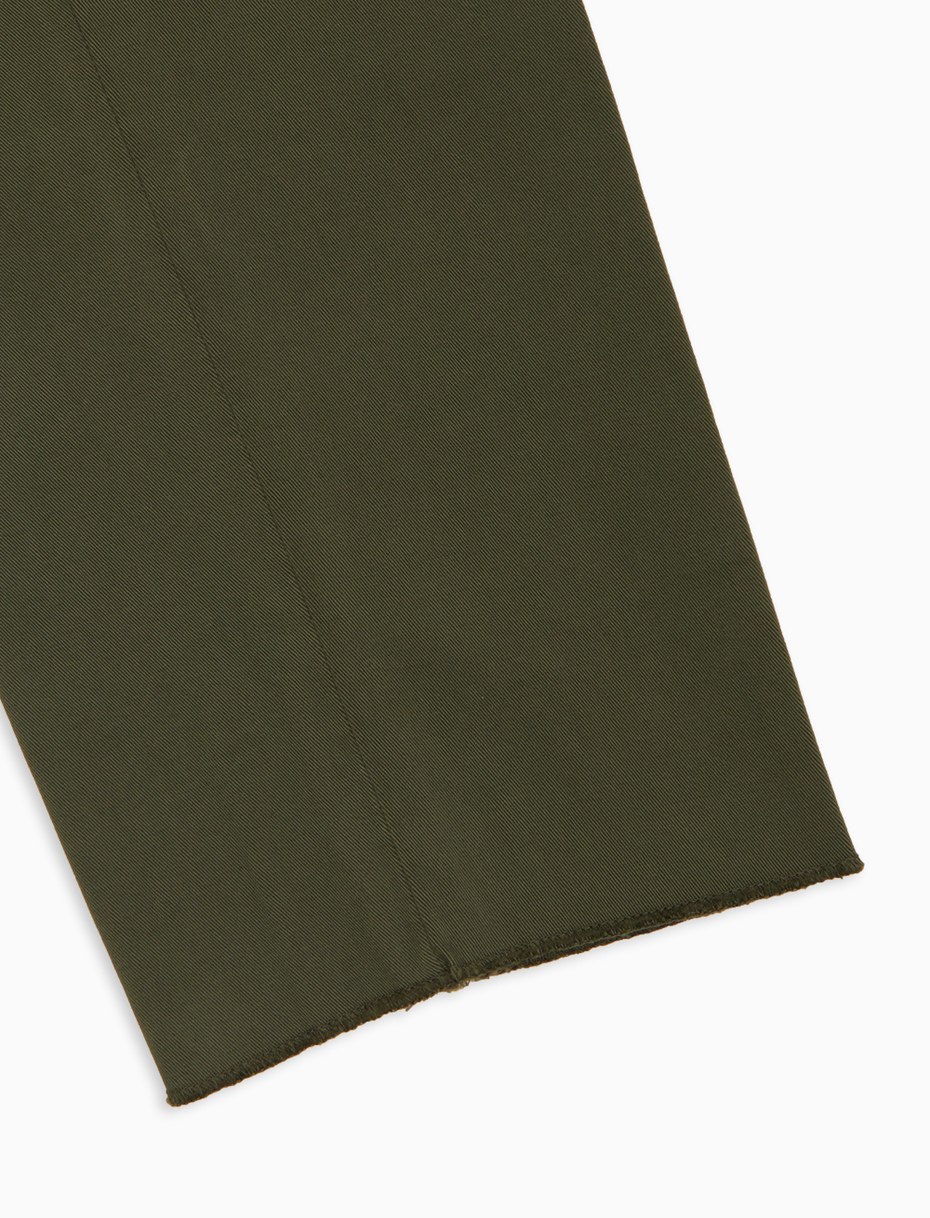 Men's long plain green cotton trousers - Gallo 1927 - Official Online Shop