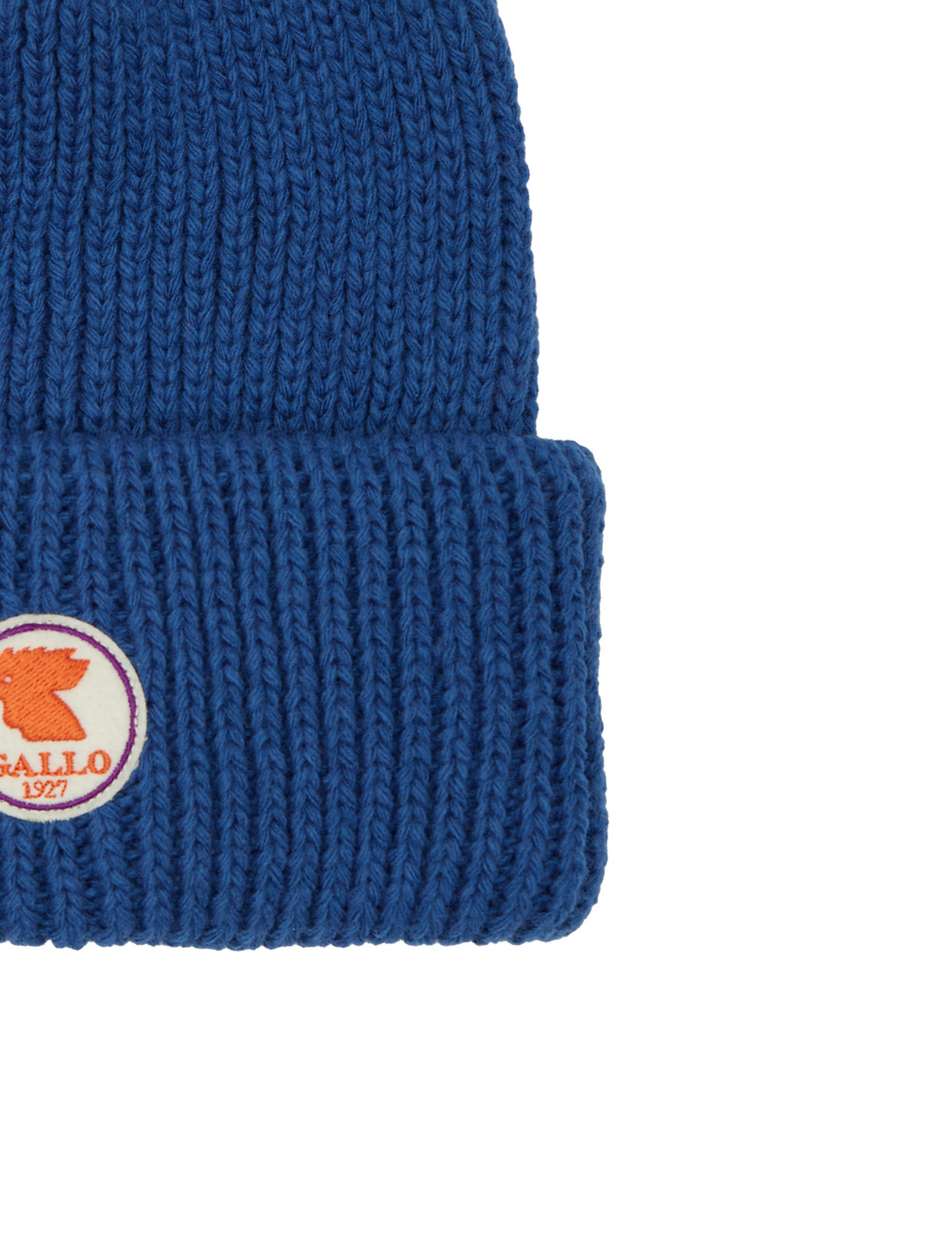 Kids' ribbed cap with turn-up in blue - Gallo 1927 - Official Online Shop