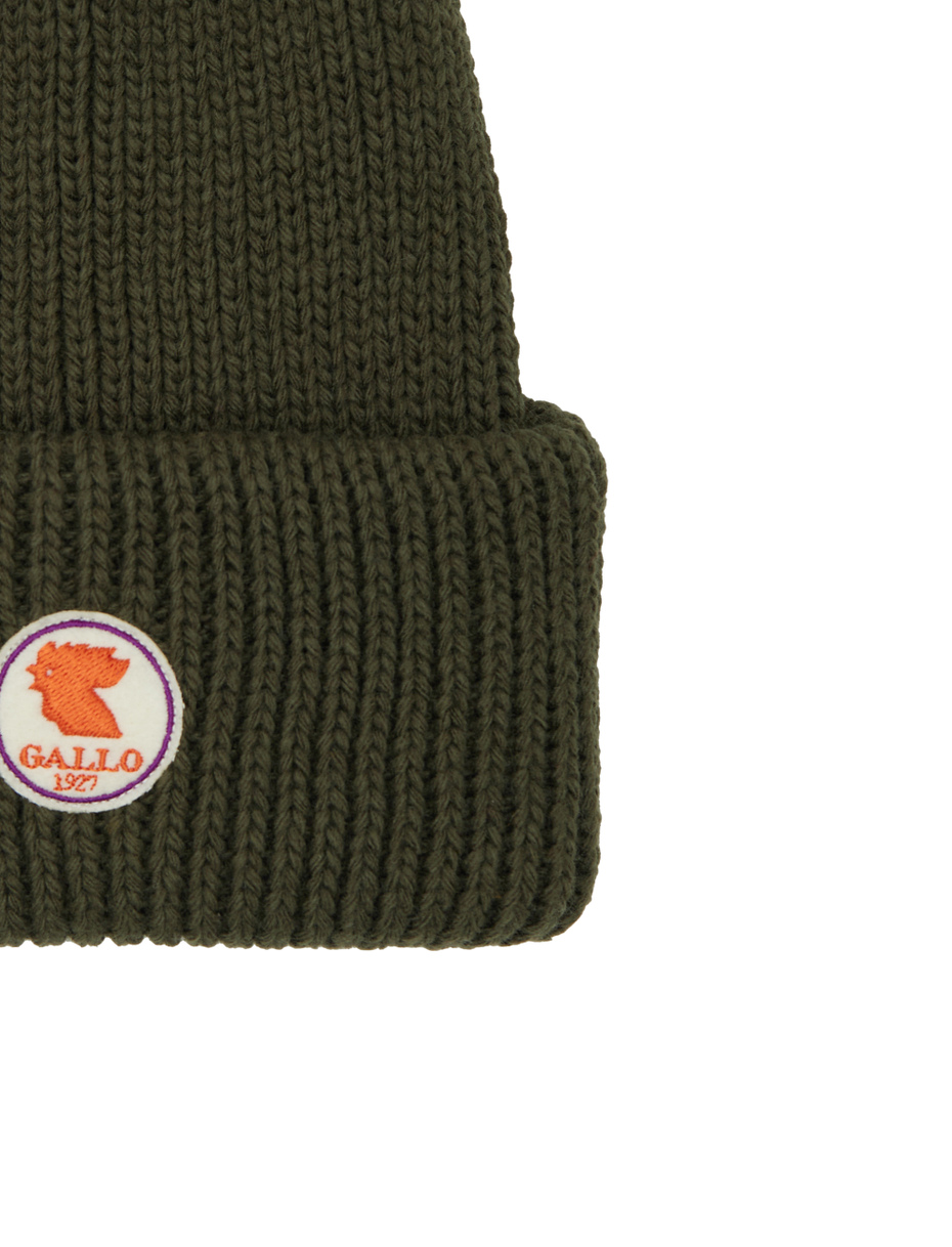 Kids' ribbed cap with turn-up in green - Gallo 1927 - Official Online Shop
