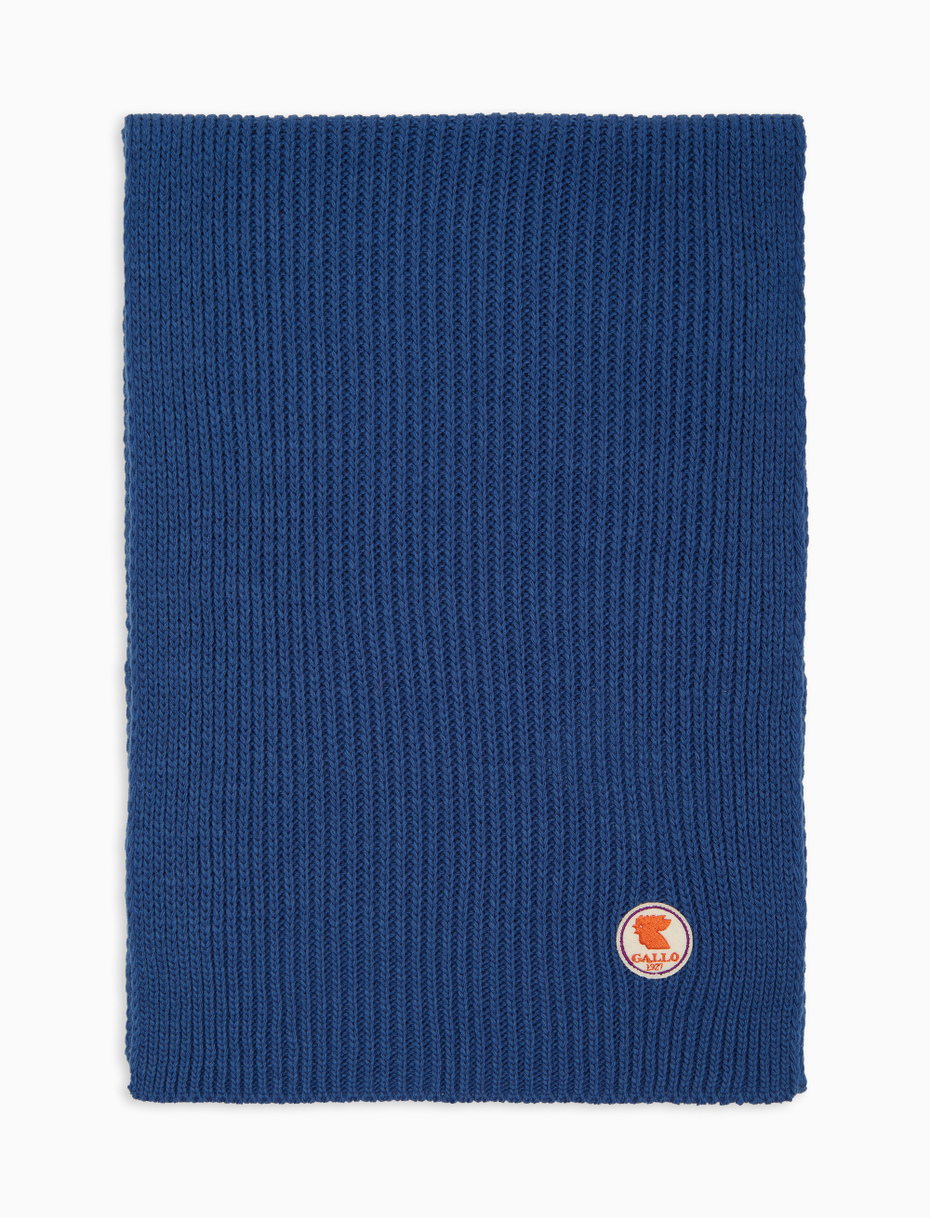Kids' plain ribbed scarf in blue - Gallo 1927 - Official Online Shop