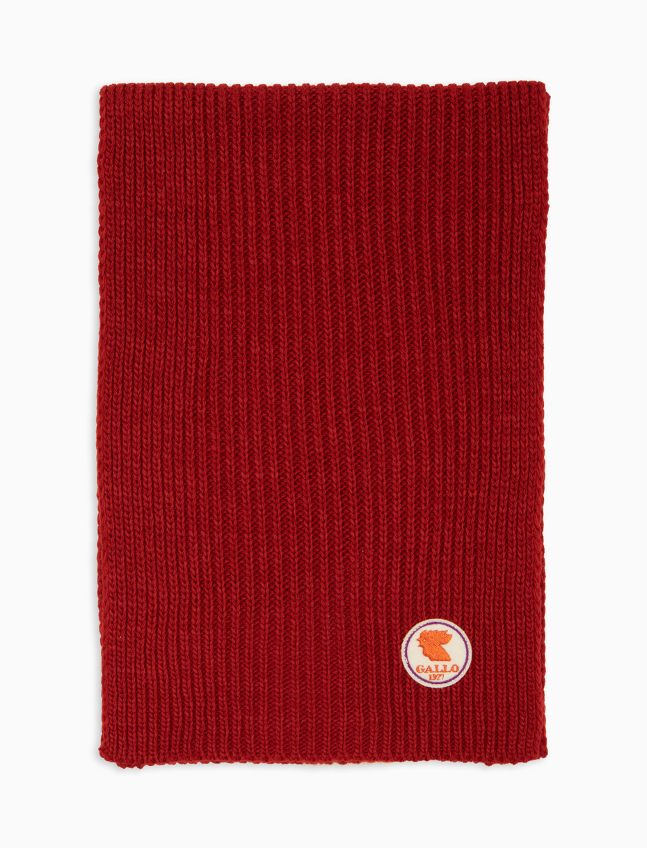 Kids' plain ribbed scarf in red - Gallo 1927 - Official Online Shop