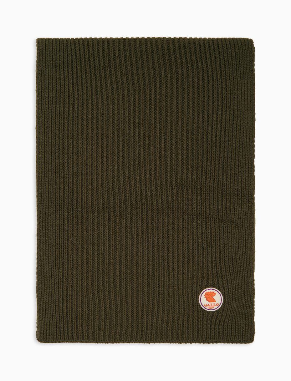 Kids' plain ribbed scarf in green - Gallo 1927 - Official Online Shop