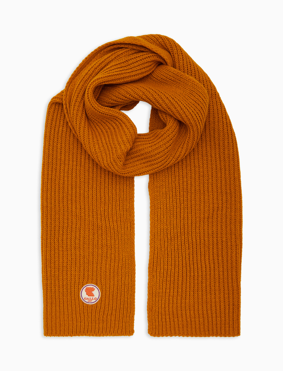 Kids' plain ribbed scarf in yellow - Gallo 1927 - Official Online Shop