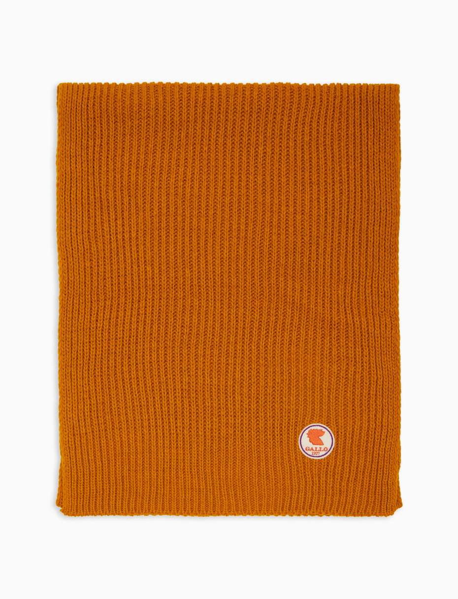 Kids' plain ribbed scarf in yellow - Gallo 1927 - Official Online Shop
