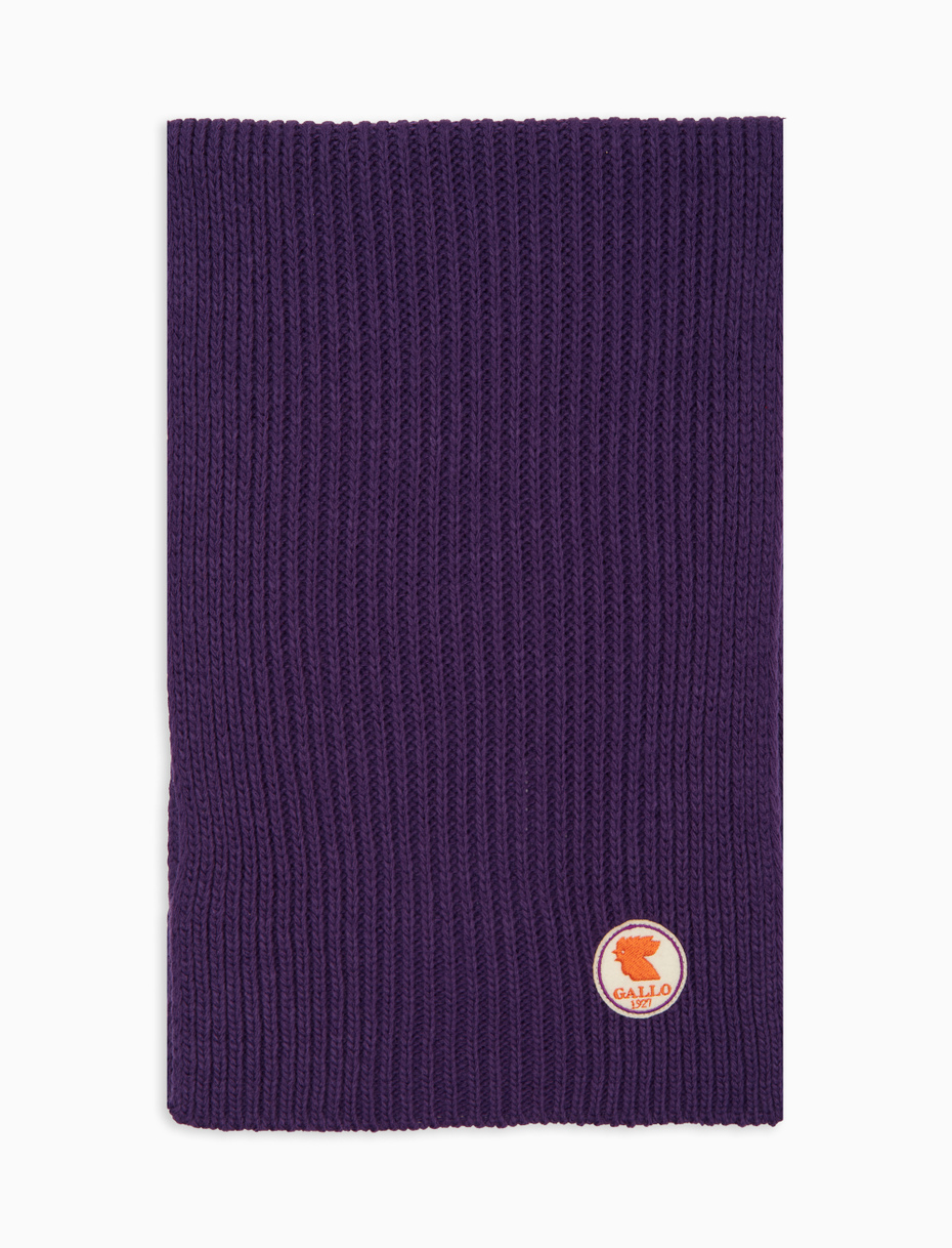 Kids' plain ribbed scarf in purple - Gallo 1927 - Official Online Shop