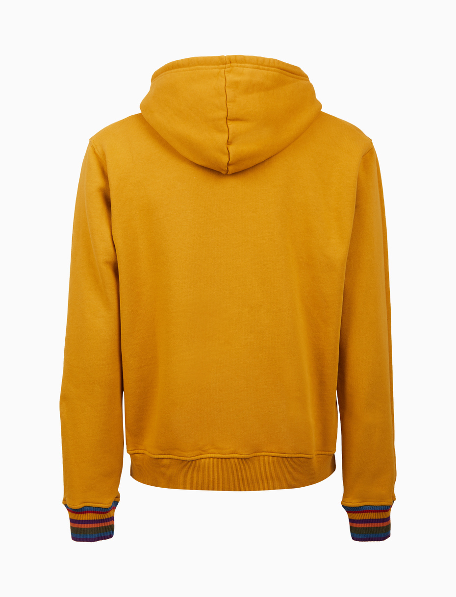 Unisex garment-dyed yellow cotton hoodie - Gallo 1927 - Official Online Shop