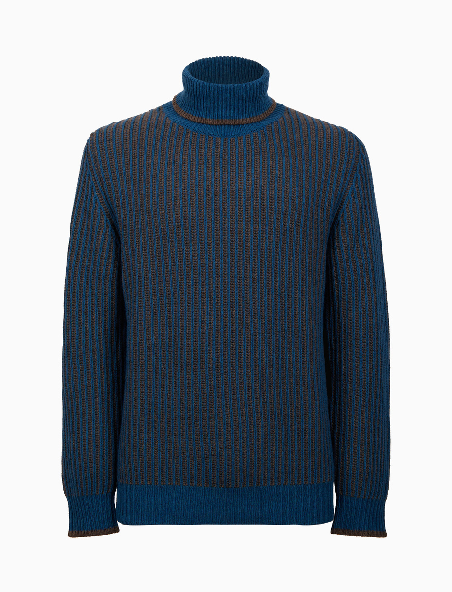 Pull dolcevita uomo lana, viscosa e cashmere verde costa vanisé a due colori - Gallo 1927 - Official Online Shop