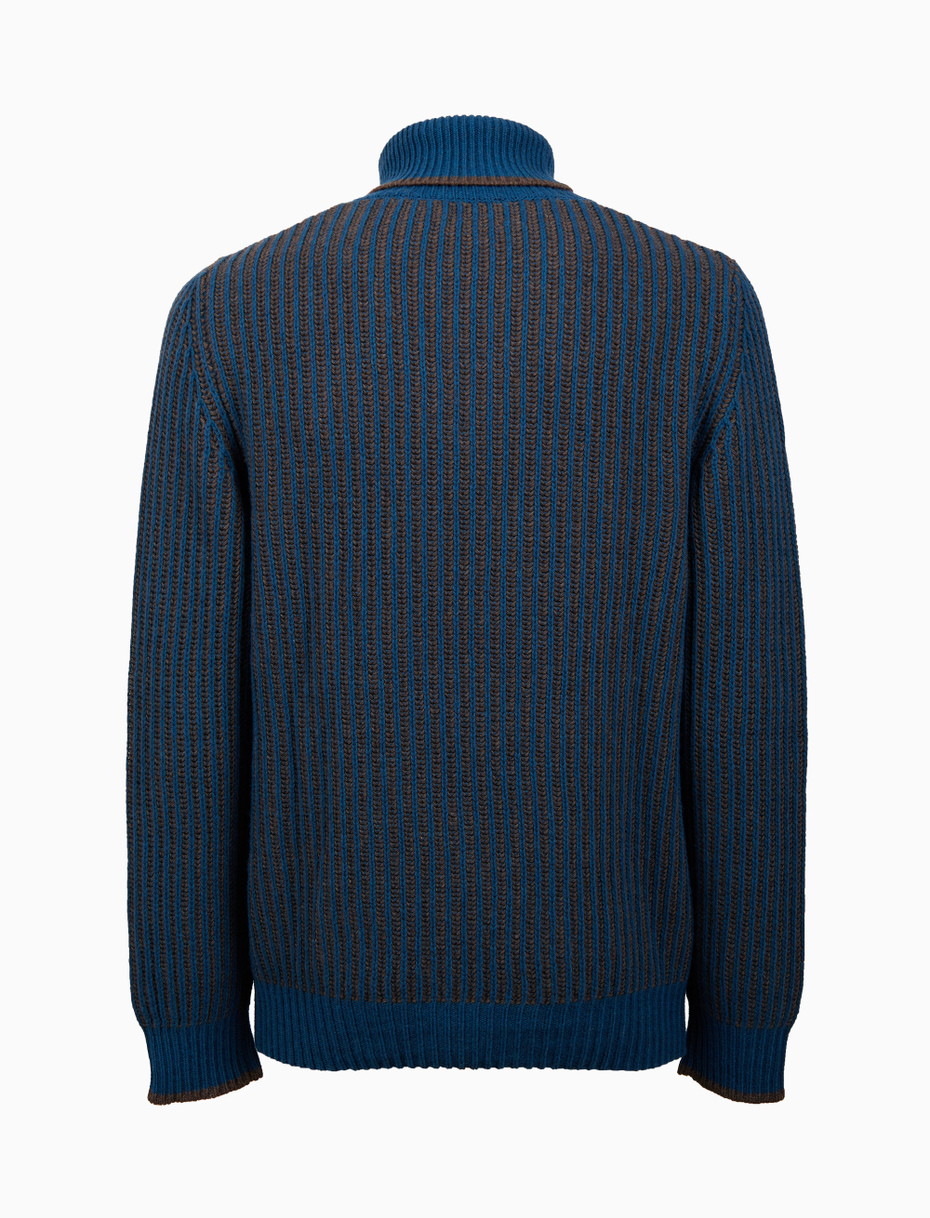 Pull dolcevita uomo lana, viscosa e cashmere verde costa vanisé a due colori - Gallo 1927 - Official Online Shop