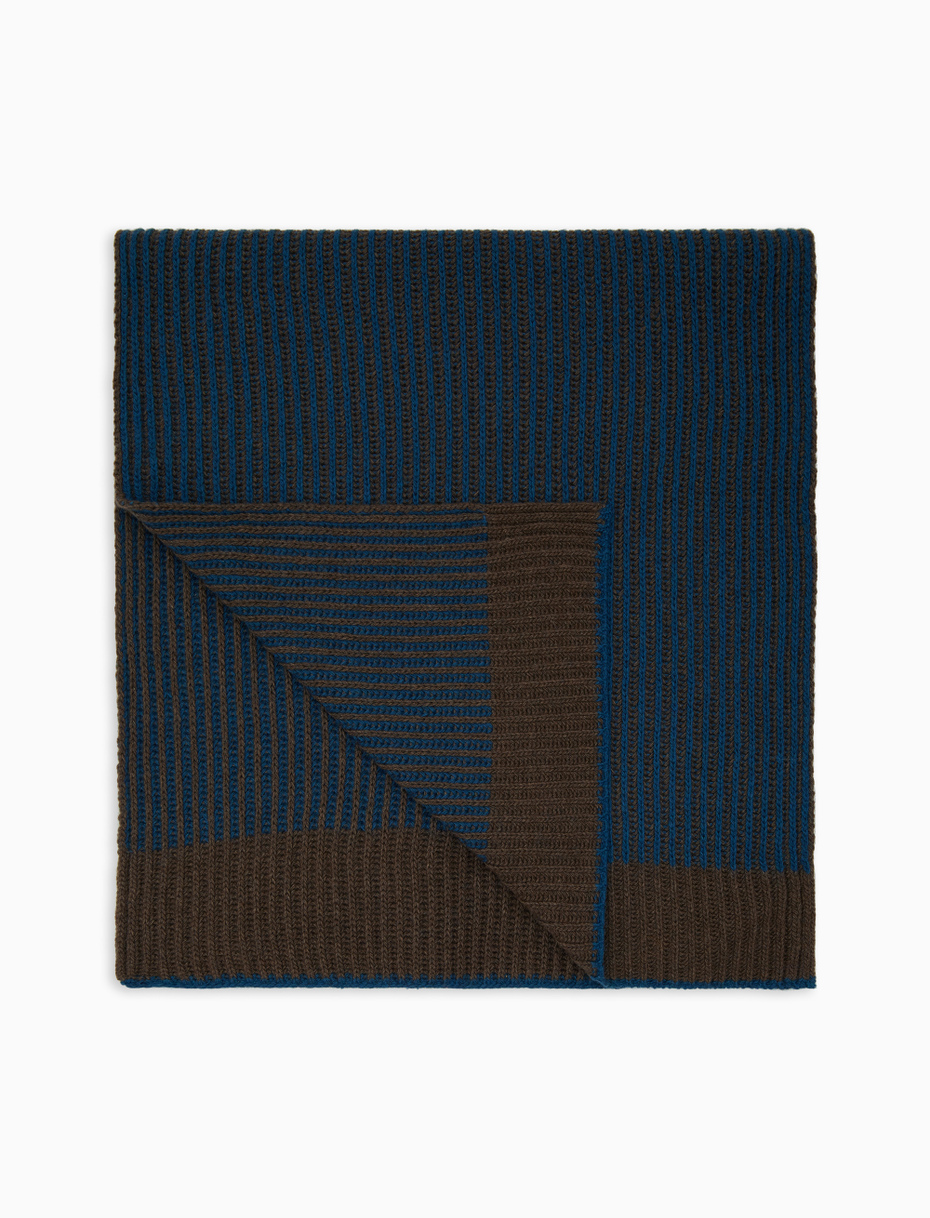 Sciarpa unisex lana, viscosa e cashmere blu costa vanisé - Gallo 1927 - Official Online Shop