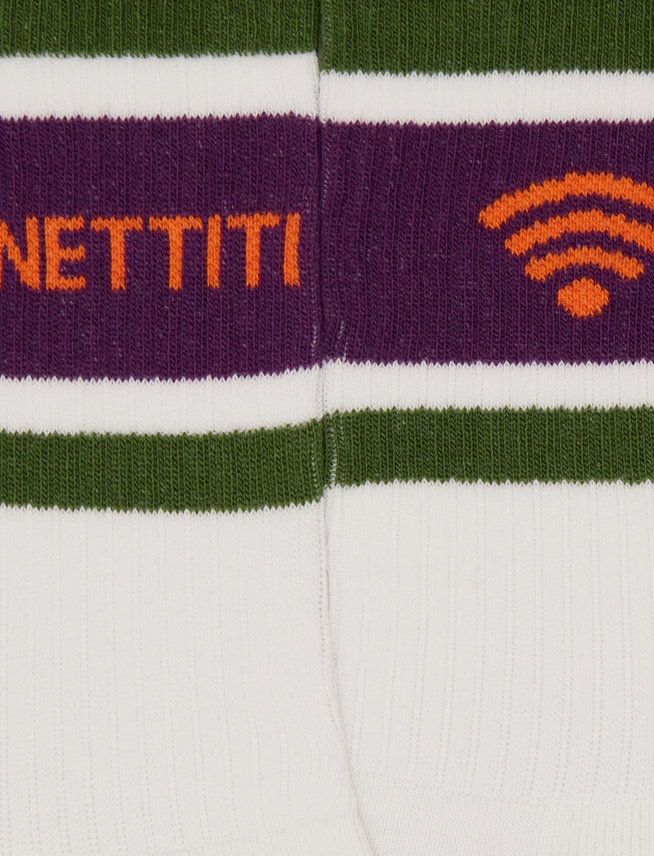 Unisex short white cotton terry socks with "connettiti" slogan - Gallo 1927 - Official Online Shop