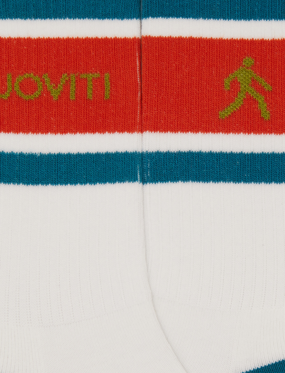 Unisex short white cotton terry socks with "muoviti" slogan - Gallo 1927 - Official Online Shop