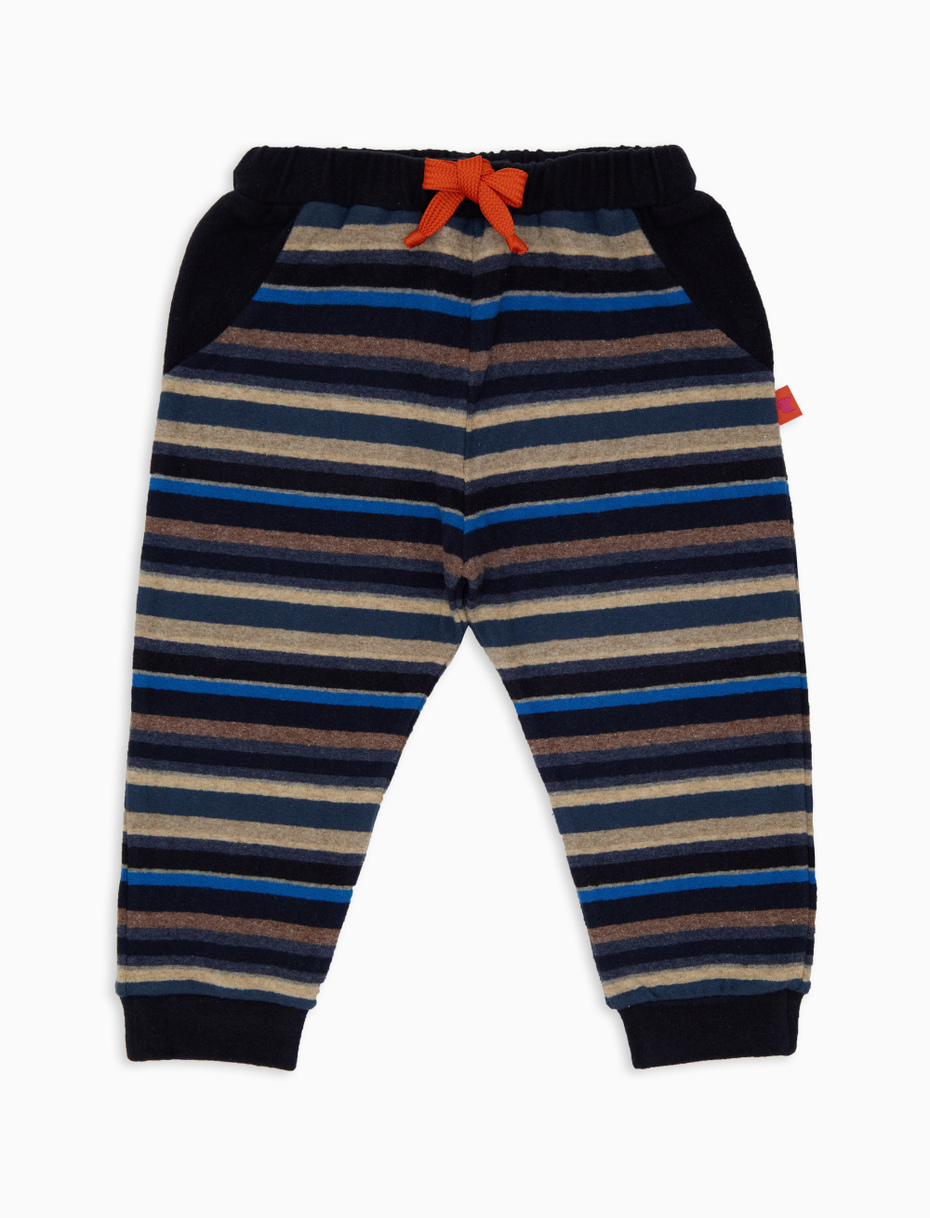 Pantalone lungo bambino pile blu righe multicolor - Gallo 1927 - Official Online Shop