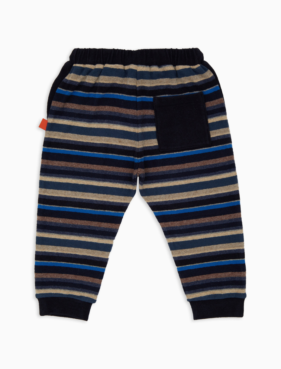 Pantalone lungo bambino pile blu righe multicolor - Gallo 1927 - Official Online Shop