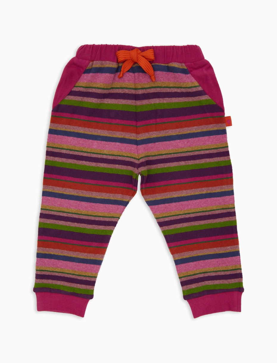 Pantalone lungo bambino pile viola righe multicolor - Gallo 1927 - Official Online Shop