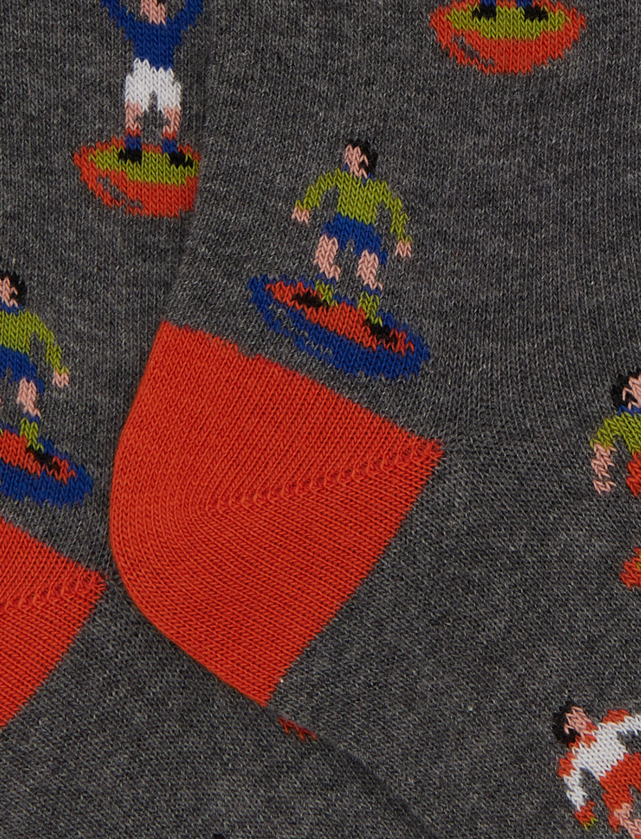 Calze lunghe bambino cotone grigio fantasia gioco calcio - Gallo 1927 - Official Online Shop