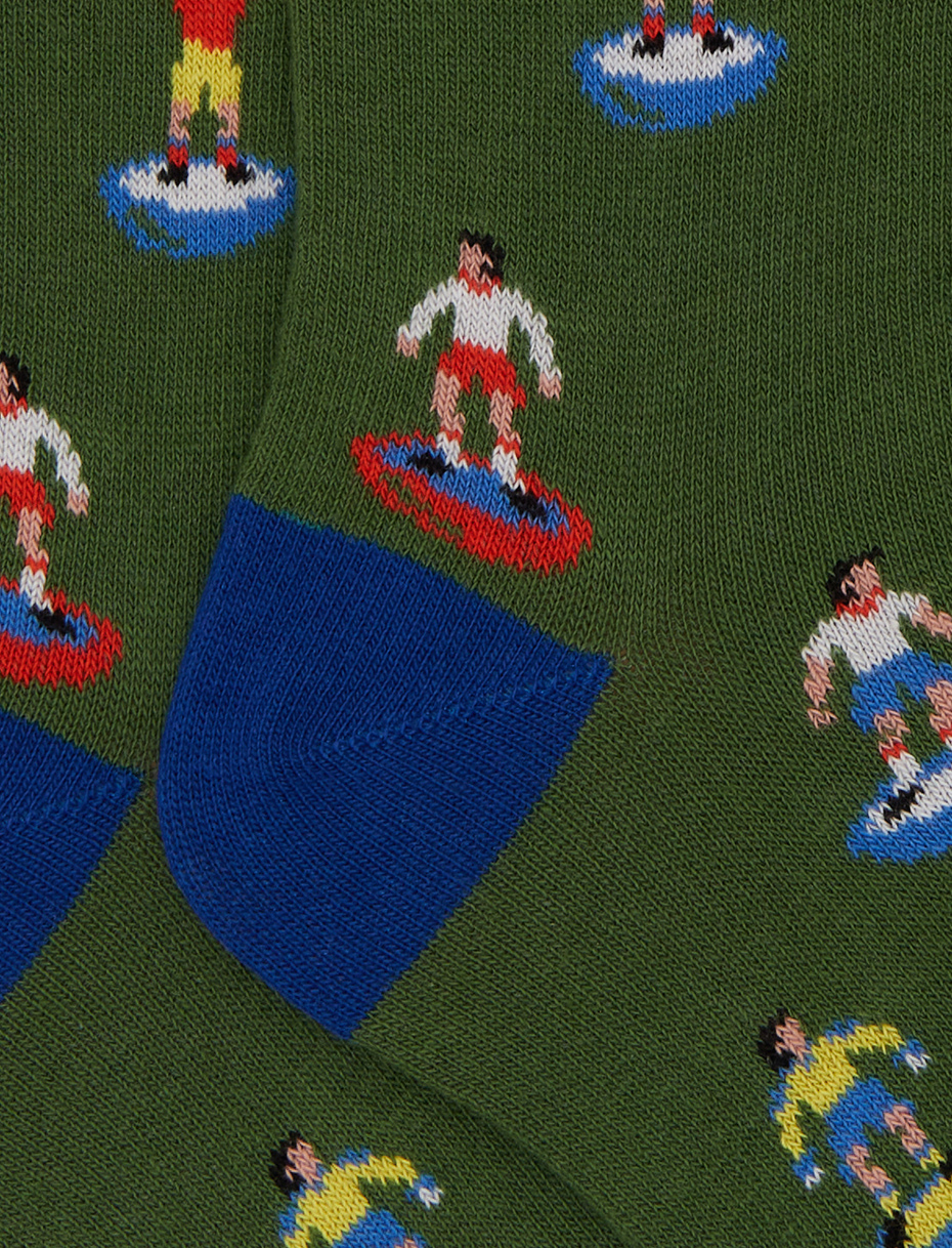 Calze lunghe bambino cotone verde fantasia gioco calcio - Gallo 1927 - Official Online Shop