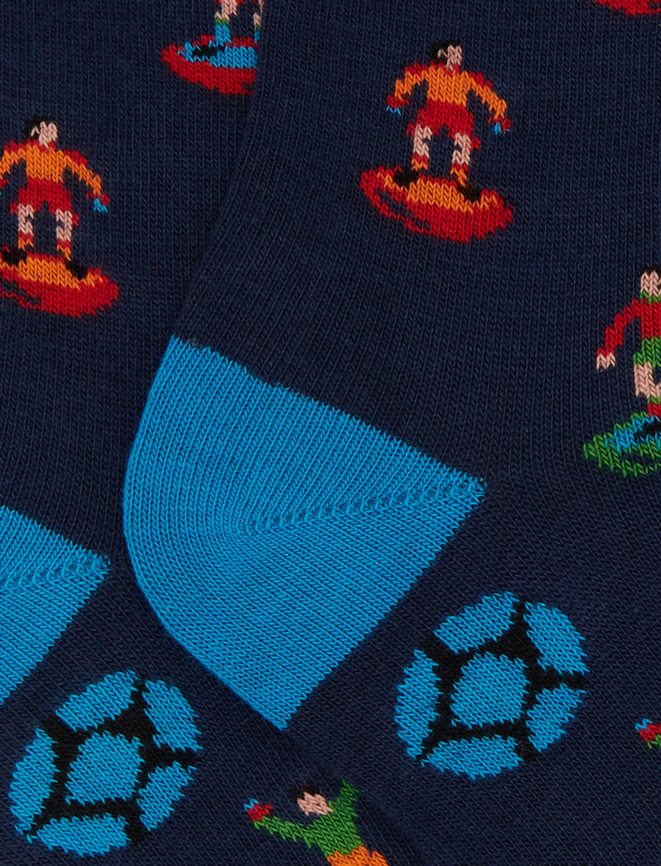 Calze corte bambino cotone blu fantasia gioco calcio - Gallo 1927 - Official Online Shop