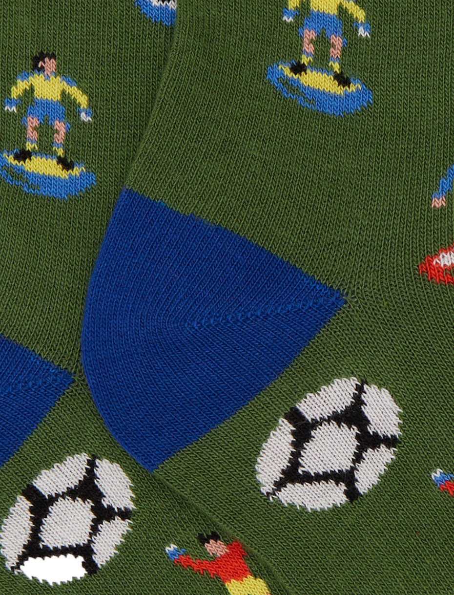 Calze corte bambino cotone verde fantasia gioco calcio - Gallo 1927 - Official Online Shop